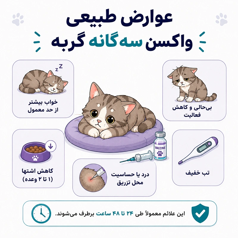 عوارض طبیعی واکسن سه گانه گربه