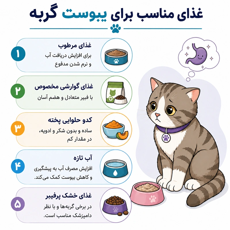 غذای مناسب برای یبوست گربه