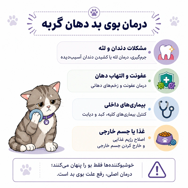 درمان بوی بد دهان گربه