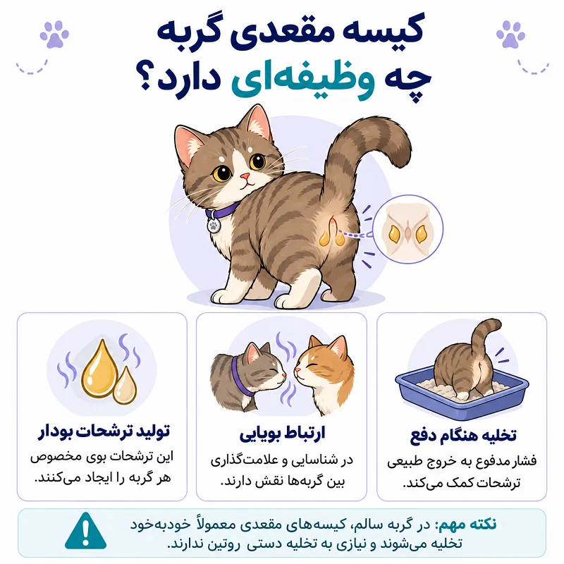 کیسه مقعدی گربه چه وظیفهای دارد؟