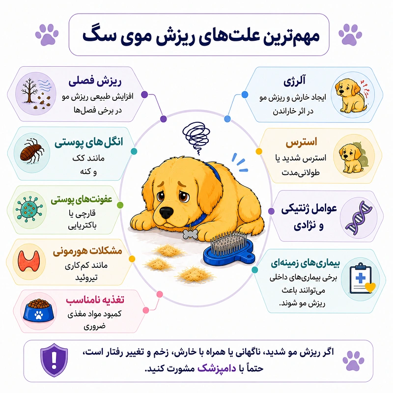 مهمترین علت های ریزش موی سگ