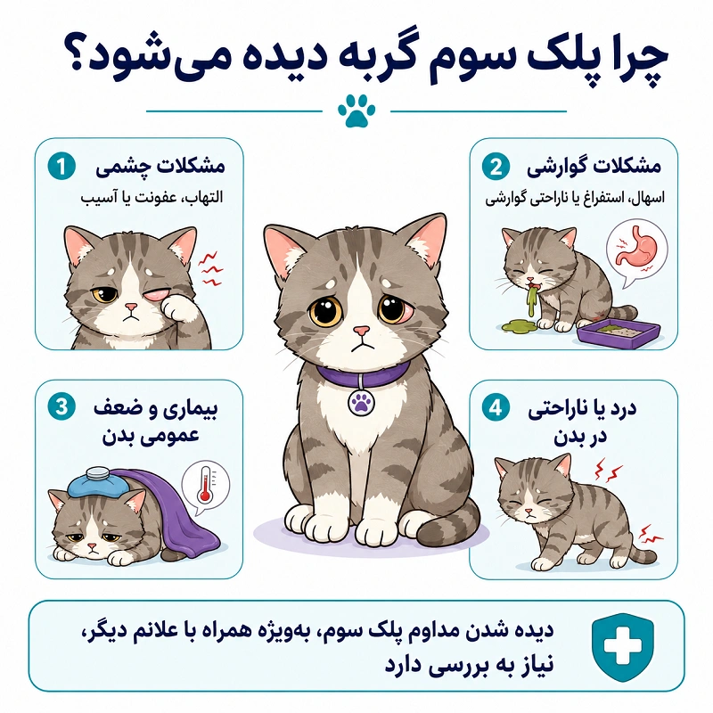 دلایل دیده شدن پلک سوم گربه