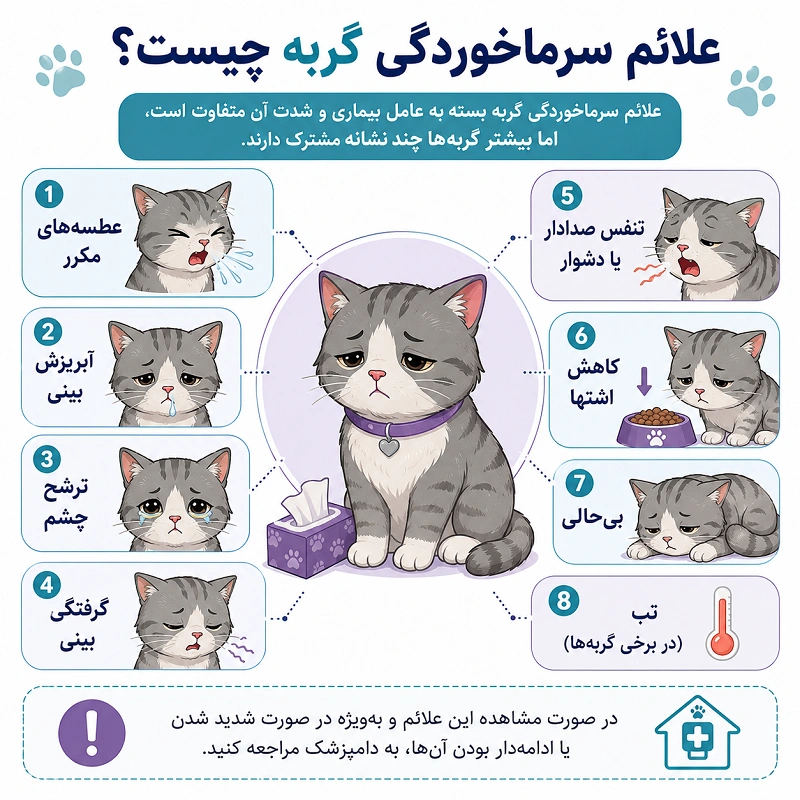 علائم سرماخوردگی گربه چیست؟