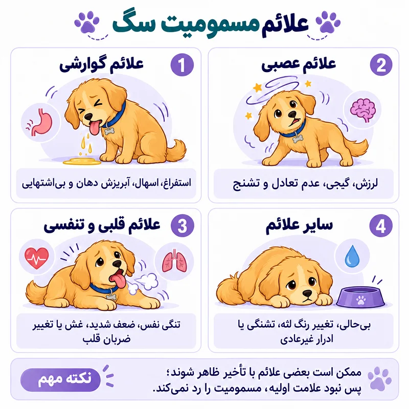علائم مسمومیت سگ