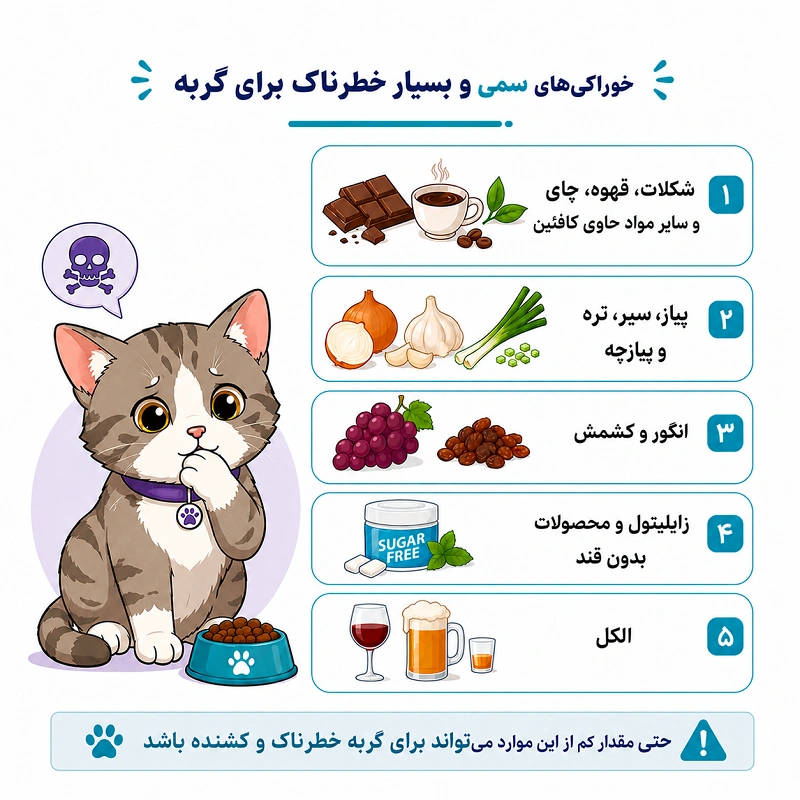 خوراکیهای سمی و بسیار خطرناک برای گربه
