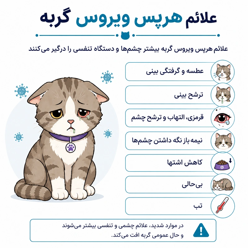 علائم هرپس ویروس گربه چیست؟