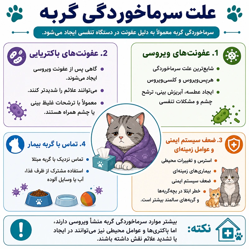 علت سرماخوردگی گربه