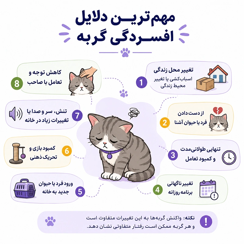 علت افسردگی در گربه ها