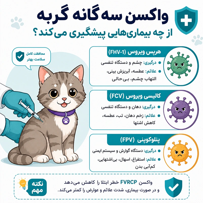 واکسن سه گانه گربه از چه بیماریهایی پیشگیری میکند؟